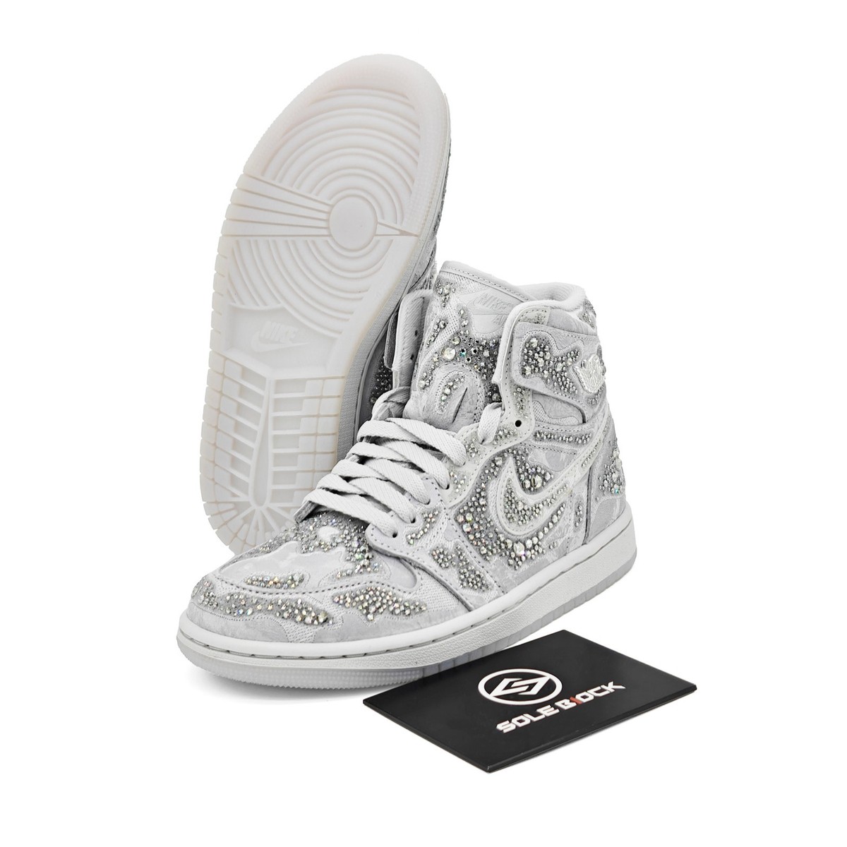 Swarovski x Air Jordan 1 High OG “Vast Gray” Womens HF6248-002 | eBay