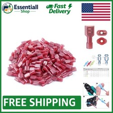 Insulated 22-16 AWG Nylon Spade Connectors - 100 Pcs Quick Disconnect Terminals
