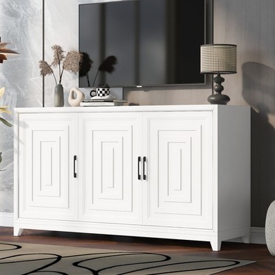 VIBE HAUS TV Stand for TVs up to 65 Inches, Modern Entertainment Center Media