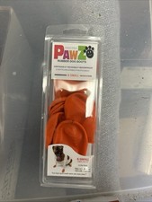 12 Pawz Orange Rubber Dog Boots Reusable Waterproof Size X-Small