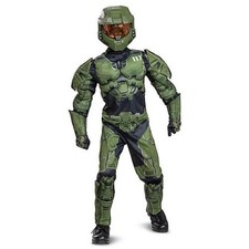Halo Infinite Master Chief Kids Costume Size Small 4-6 Muscle Padded Jumpsuit