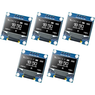 5 Pcs 0.96 Inch OLED I2C IIC Display Module 12864 128X64 Pixel SSD1306 Mini Self