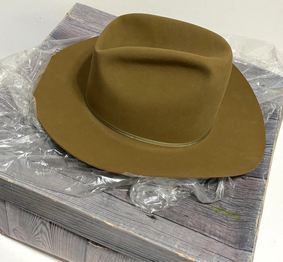 RESISTOL Self Conforming 60s Retro Beaver 30 Sunset Pecos Cowboy Hat 7 1/2