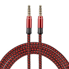 Aux Cable 3.5mm Male to Male Nylon Braided 10Ft 4 Pole Hi-Fi Stereo Sound Aux...