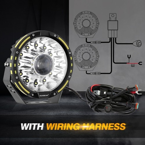AUXBEAM Paar 7" Zoll LED Arbeitslichtleisten rund Offroad Fahren Nebelscheinwerfer - Bild 6 von 12