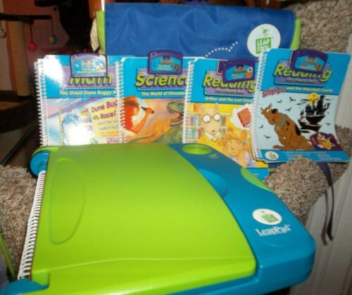 VTech LeapFrog Leap Pad Learning System Green/Blue w/ 4 Smartridges/Books NICE! - Picture 1 of 7