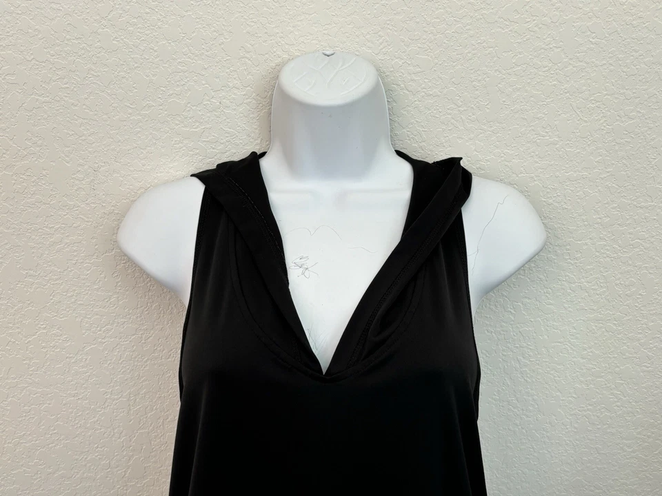 NIKE DRI-FIT Poli Corredor Espalda Canguro Bolsillo Sudadera con Capucha Top Mujer M Negro Sudadera con Capucha R1 Foto 3 de 4