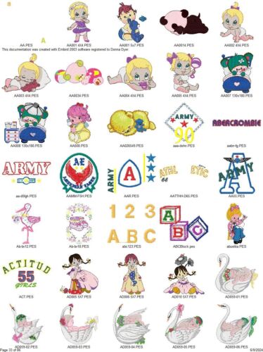 3000 PLUS BABY CHILDREN DESIGNS EMBROIDERY MACHINE DESIGNS PES USB - Picture 24 of 24