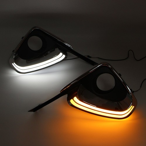 Luz de marcha diurna LED TFL para Toyota Fortuner 2015 2016 DRL luz lámpara intermitente amarillo - Imagen 11 de 12