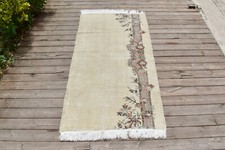 Tappeto turco 31''x62'' Oushak colore chiaro tenue primitivo 2x5 tappeto 81x1...