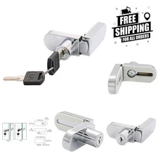 Effortless Installation Chrome No-Drill Lock for Glass Showcases - Keyed Alike