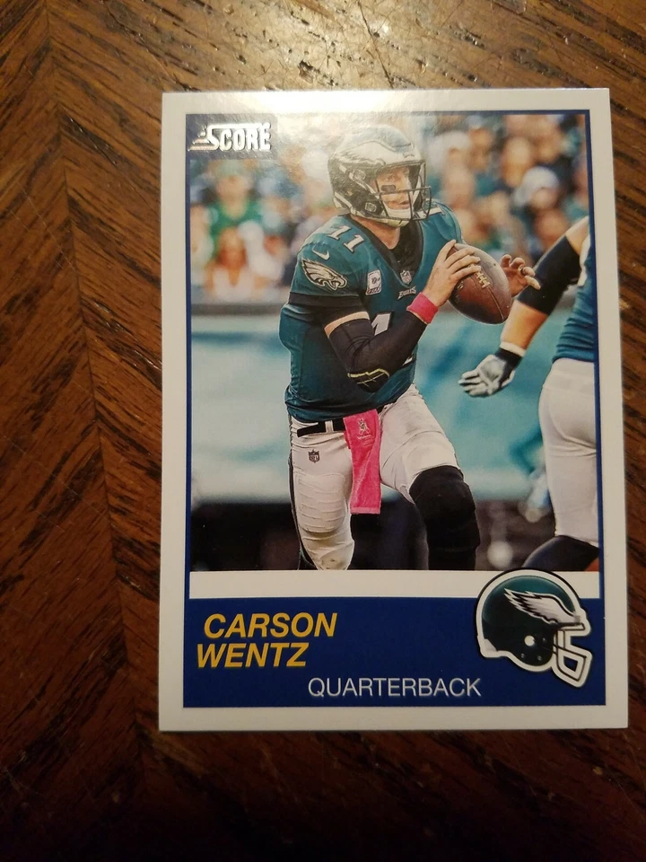 2019 Score Football Base #112 Ben Roethlisberger , Carson wentz - Image 3 of 3