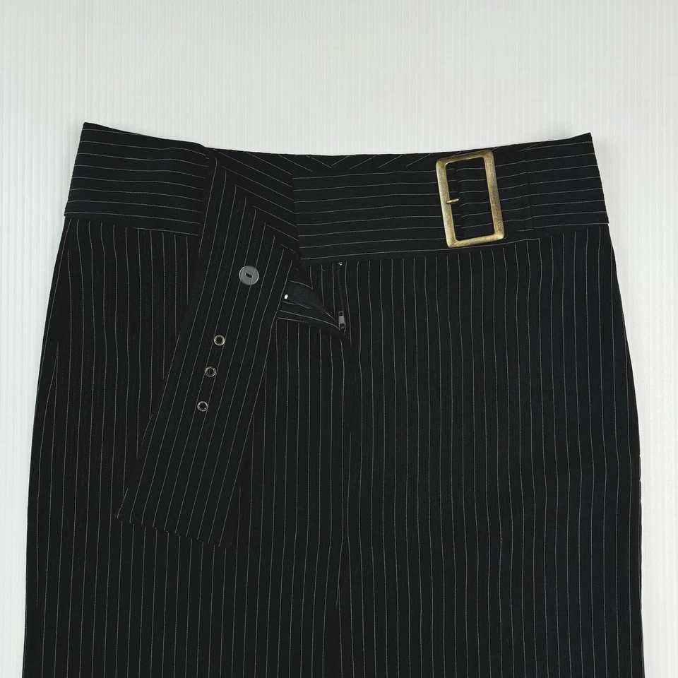 Falda My Michelle negra a rayas talla 7/8 cinturón Foto 3 de 4