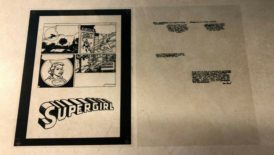 ACTION #252 ACETATE comic ART 1st SUPERGIRL LAST PAGE PLASTINO SUPERBOY ...