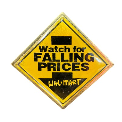 #ad VTG Walmart Lapel Pin Collectible Employee Associate Watch for Falling Prices $5.59