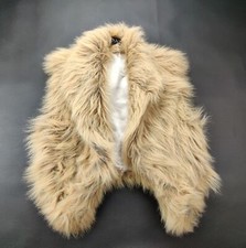 Paj1 Vtg Wmn's Medium Beige/Brown Fur Vest Made In The USA
