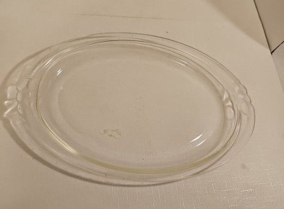 Pyrex Baking Broiler Glass Plate Oval Clear Serving Platter 812 Vintage ...