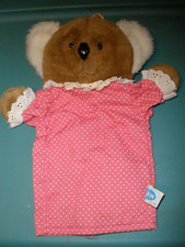 Vintage Hand Puppet 1983 Dakin Koala Bear with Pink Outfit P17A 