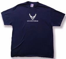 U.S. Air Force Mens T Shirt Short Sleeve Pilot Wings Graphic Logo Blue Size XL