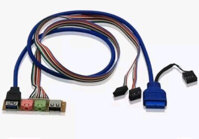 USB 2.0 3.0 Audio PC Frontpanel / Frontplatte Anschlüsse Kabel 70 cm