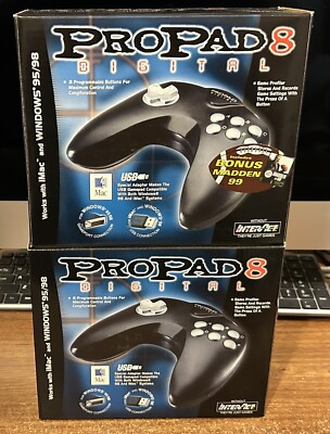 Lot of 2 PROPAD 8 DIGITAL Game Controllers for MAC/PC Open Box PROGRAMMABLE