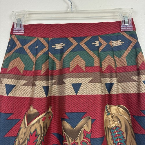 Vintage Sharon Young Mini Wrap Skirt Western Cowboy Boot Theme Southwest 2 - Picture 8 of 12