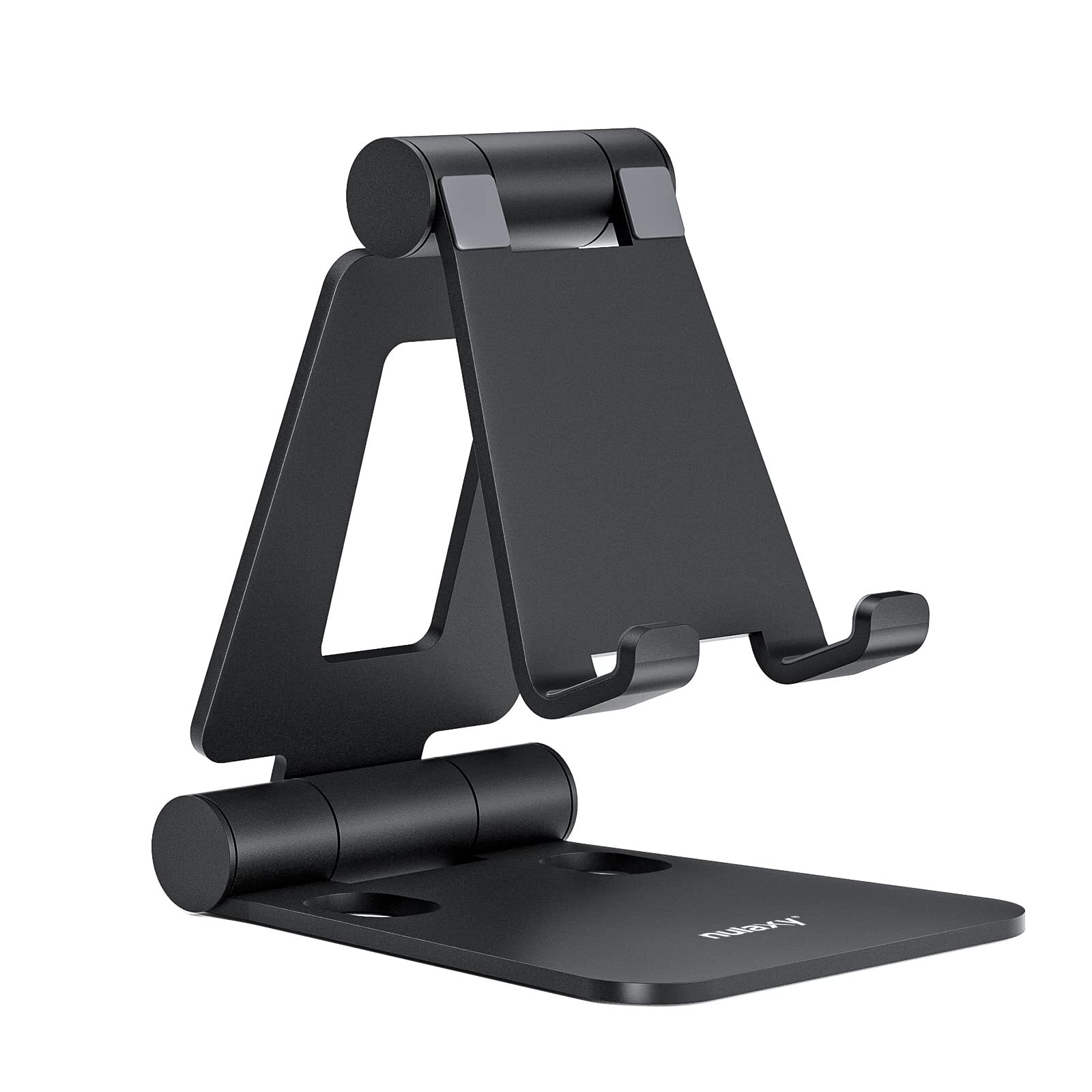 Nulaxy Dual Folding Cell Phone Stand, Fully Adjustable Foldable Desktop Phone Ho