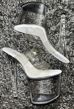 Pleaser Dancing Heels- Size 8 Women's Exotic Dancer Very High Clear Lucite VGC