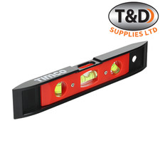 Timco 225mm Toolbox Spirit Level Plastic Magnetic Bubble Level Mini Torpedo Tool