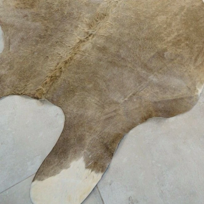 Nueva alfombra de cuero de vaca CHAROLAIS beige pelo sobre piel piel de vaca (talla L longitud 7') Foto 4 de 4