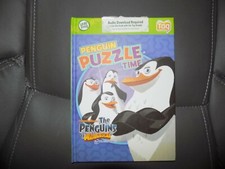 LEAP FROG TAG NICKELODEON PENGUINS OF MADAGASCAR PENGUIN PUZZLE TIME BOOK EUC