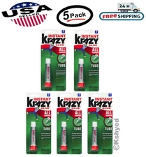Krazy Glue Instant strong Glue crazy fast Tube All Purpose 0.07oz. Tube (5 Pack)