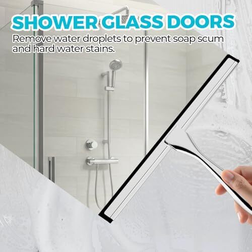 NEW - 12 Inch Shower Squeegee for Shower Doors Windows Wall Tiles