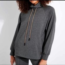 Varley Nuevo con Etiquetas Mujer’s Atlas Sudadera Gris Talla S Sudadera con Capucha Pullover Ropa Activa Top