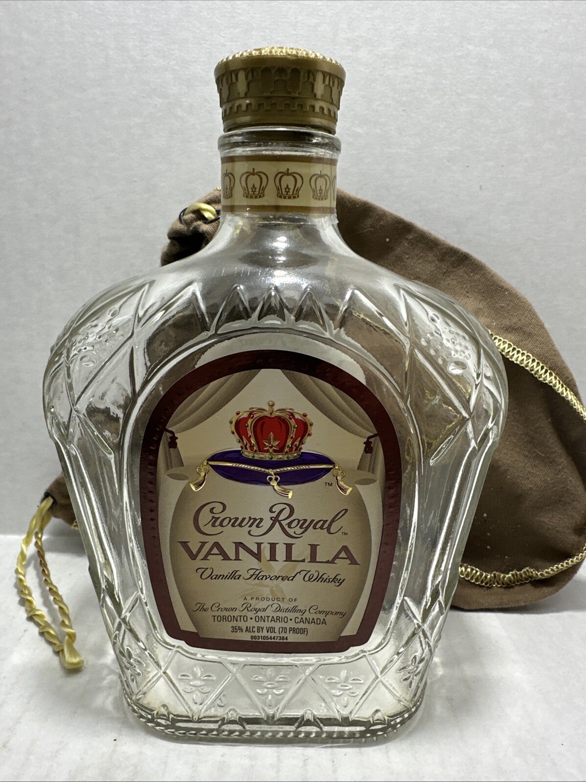 Vanilla Crown Royal 750ml Bag Box Empty Bottle Collectible Craft-image
