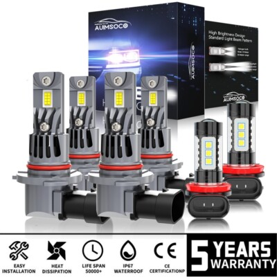 For Toyota Corolla Eco Plus Sedan 4-Door 1.8L 2014 LED Headlight Beam Fog Bulbs