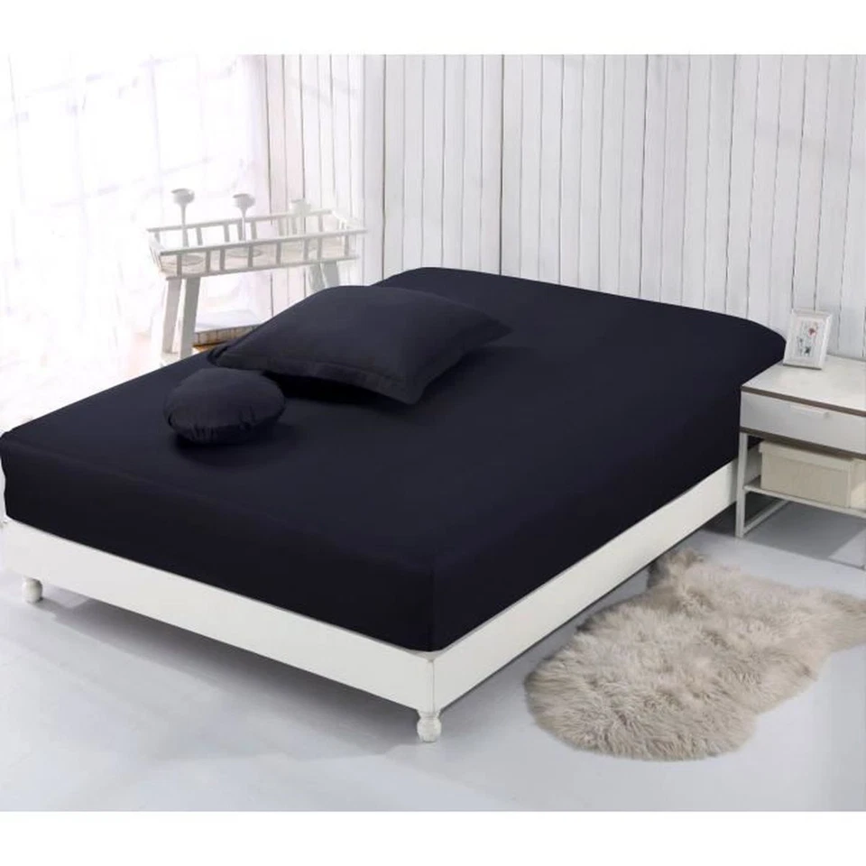 Drap housse 200x200cm 100% coton Différents Coloris - Photo 3/3