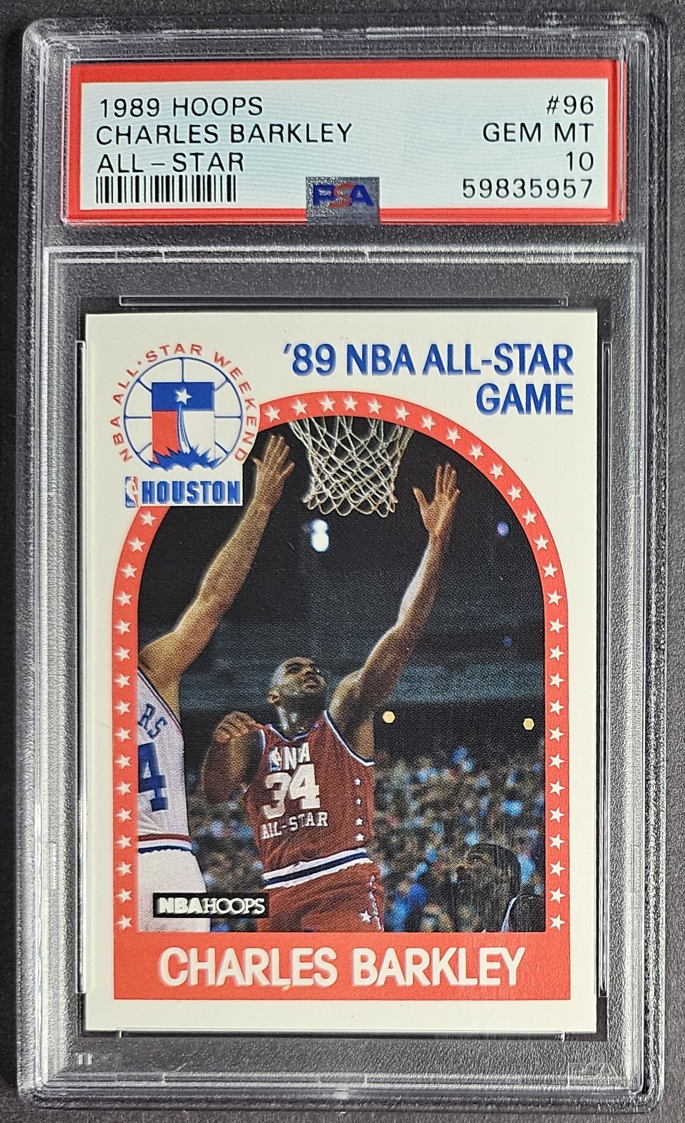 1989-90 NBA Hoops #96 Charles Barkley All-Star PSA 10 Gem Mint Phila. 76ers HOF