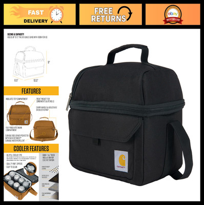 Durable Insulated Lunch Box | 12 Can Capacity, Two Compartment Cooler Bag for Me