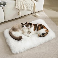 Dog Cat Bed Mat 19.6x31.4 inch, Washable Soft Plush Faux Fur Fluffy Puppy Pad...