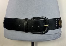 Wide Faux Leather Belt With Metal Detail Statement Boho