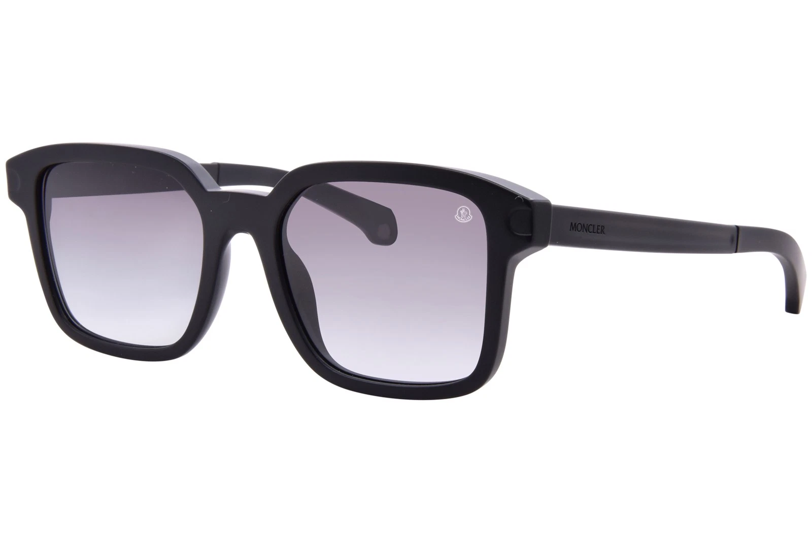 Moncler — Moncler Quaderna ME6006 30103C Sunglasses Matte Black/Light Grey Gradient 53mm