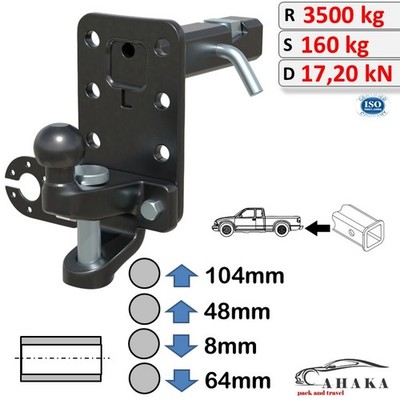 AHK-Adapter Maulkupplung Kombikupplung 2 Zoll für Toyota Highlander III 2013-