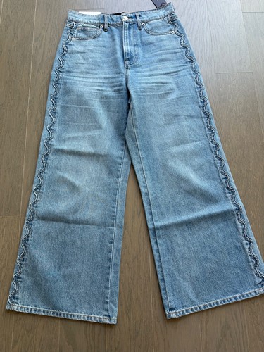 Veronica Beard TALYOR Cropped High Rise Scalloped Nova Wash With Tags - Size 28