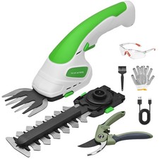 7.2V Hedge Trimmer Cordless  2-in-1 Handheld Shrub Trimmer  Grass Shear wit...