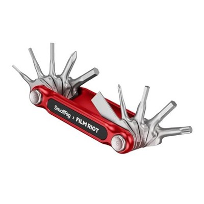  x FILM RIOT 10-in-1 Folding Tool Set with Screwdrivers and Hex Key Red