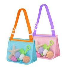 Shell Bags for Beach, Seashell Collecting Bag with Adjustable Shoulder Straps...