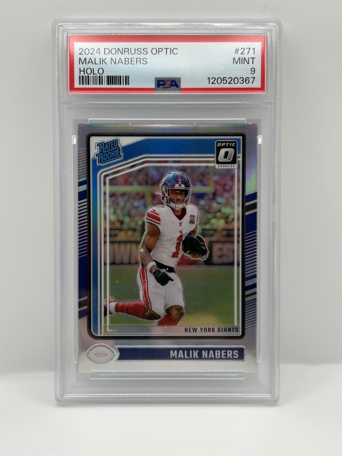 2024 Donruss Optic MALIK NABERS #271 Rated Rookie Holo Prizm - PSA MINT 9