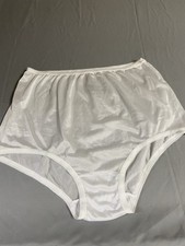 Vintage Silky White Carole Size 11 100 Nylon Brief Sissy Granny Panty NWOT