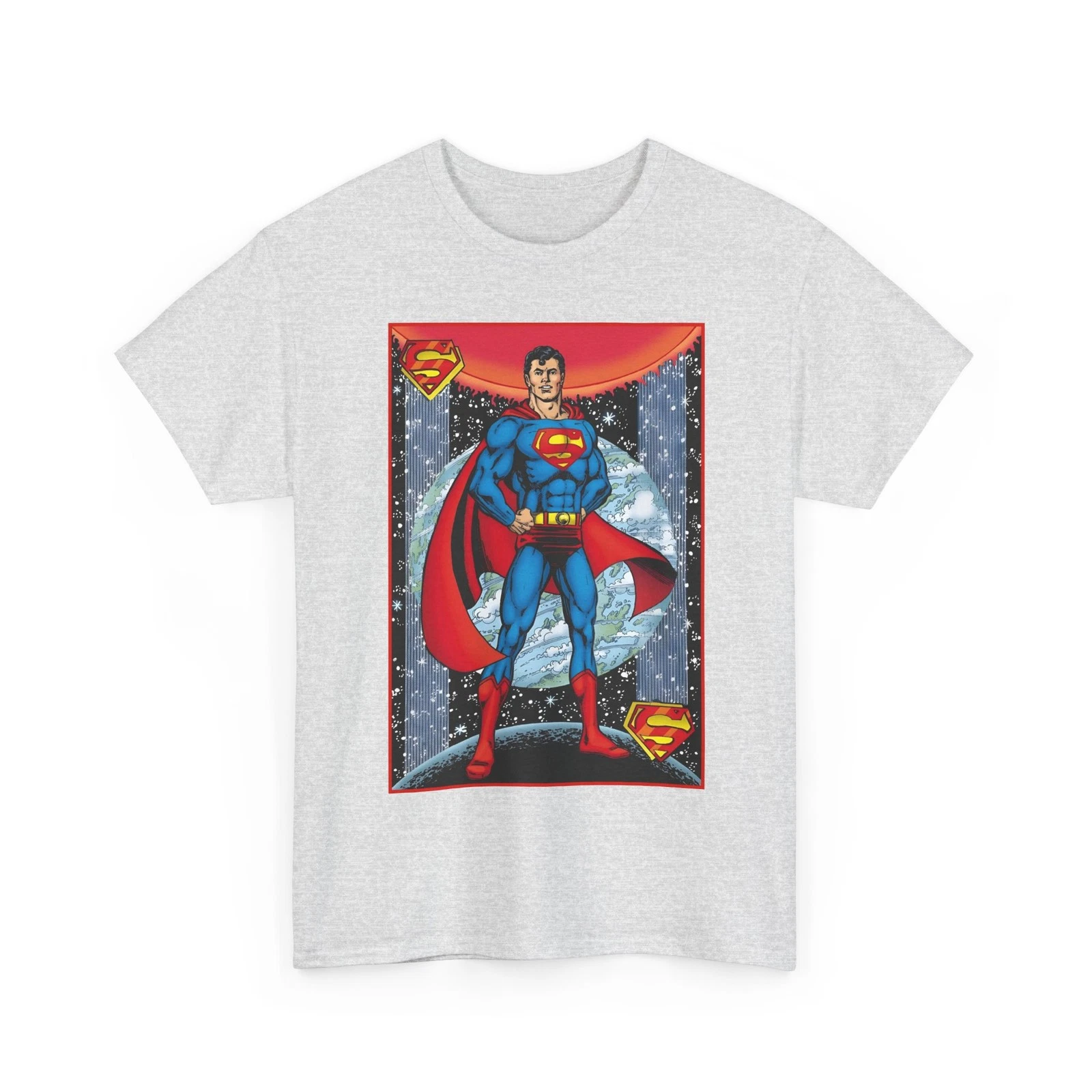 Superman T-Shirt - George Perez Justice League Postcard Art - DC Comics - 1980s